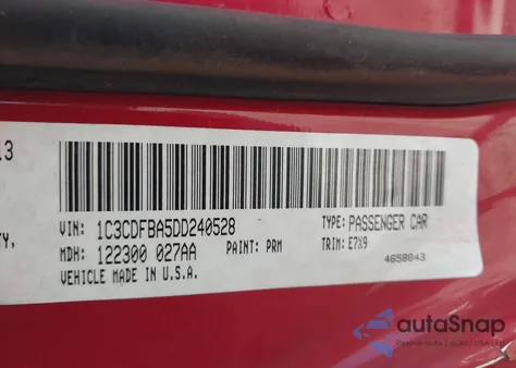 2013 Dodge Dart Sxt z USA, uszkodzony, nr VIN 1C3CDFBA5DD240528